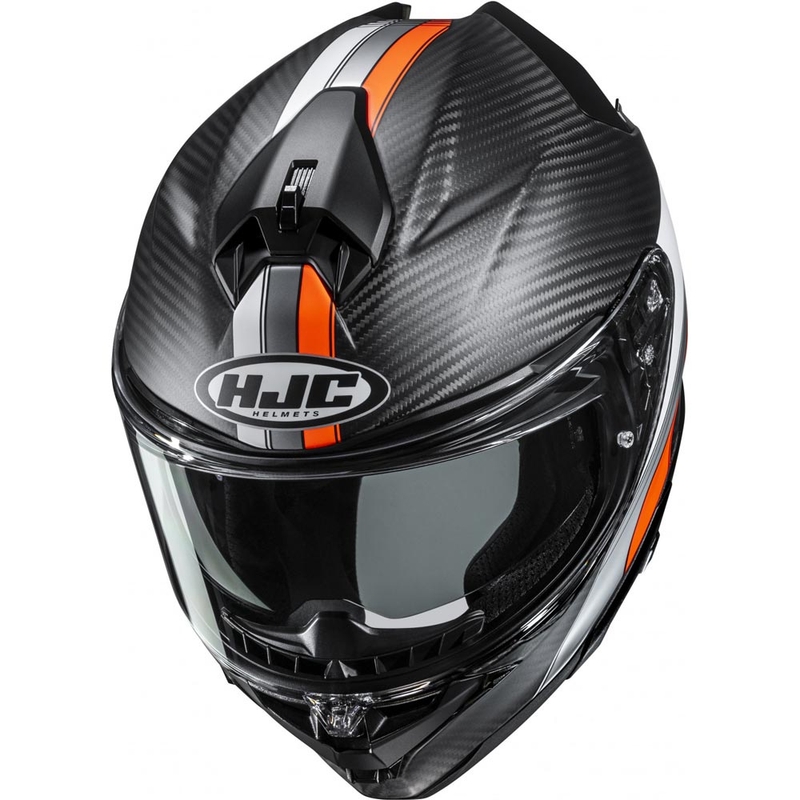 Kokokasvoinen moottoripyöräkypärä HJC F72 Carbon Eos MC6HSF musta-oranssi