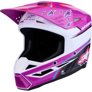 Alpinestars S-M3 Falcon Lasten Motocross Kypärä Violetti-Valkoinen-Musta
