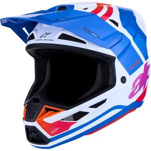 Alpinestars Supertech S-M7 Core motocrossikypärä valkoinen-sini-oranssi
