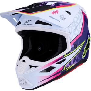 Alpinestars Supertech S-M7 Blaster moottoripyörä motocross kypärä violetti-valkoinen