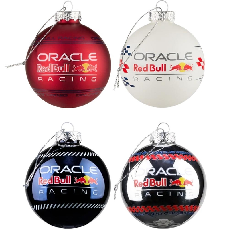 Joulukoristeiden setti Oracle Red Bull Racing värikkäät 4 kpl.