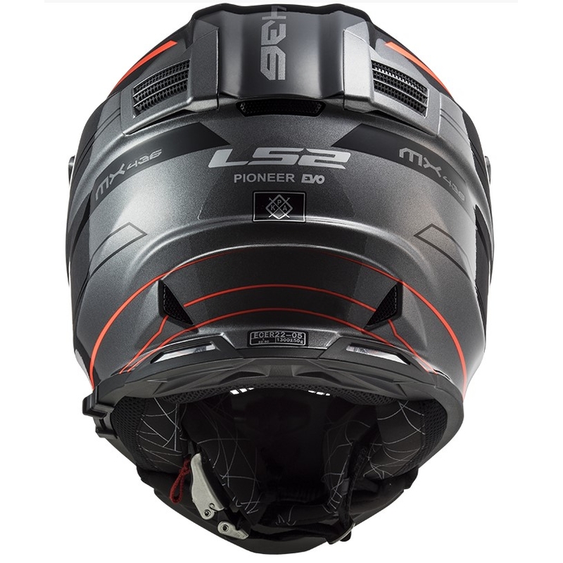Enduro přilba LS2 MX436 Pioneer EVO Knight titanovo-oranžová