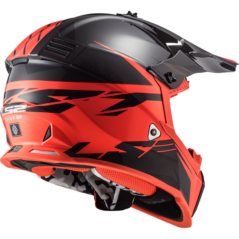 Motokrosová přilba LS2 MX437 Fast Evo Roar černo-červená výprodej