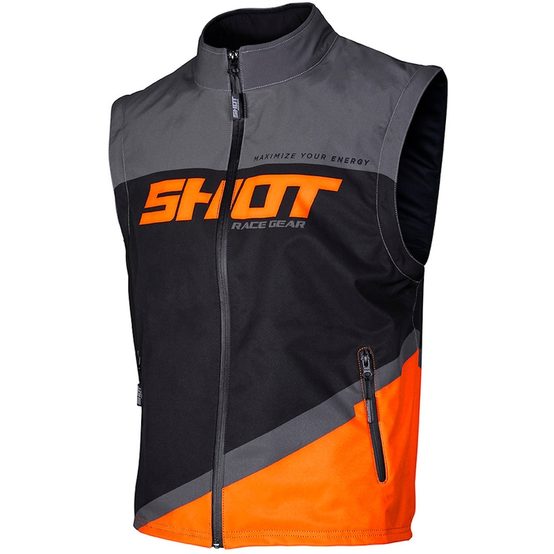 Softshellová vesta Shot Lite černo-šedo-fluo oranžová výprodej