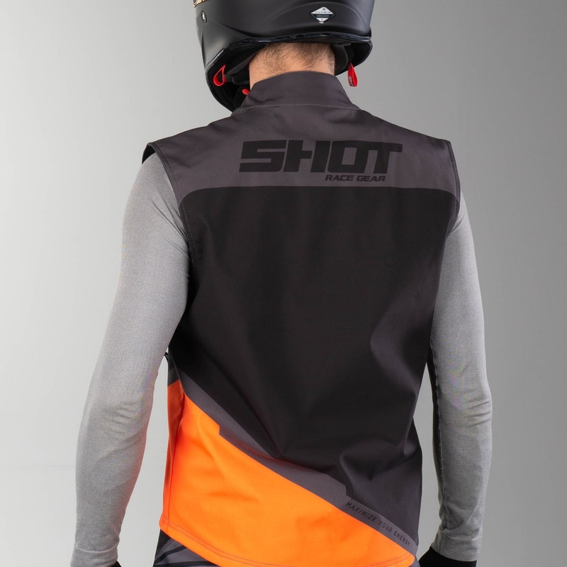Softshellová vesta Shot Lite černo-šedo-fluo oranžová výprodej