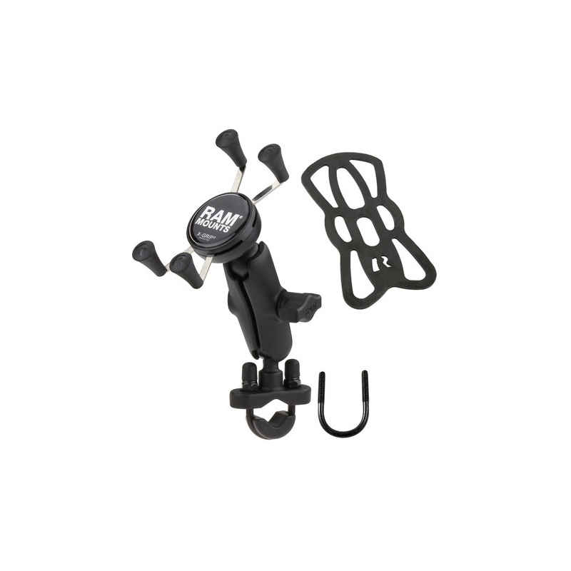 RAM Mounts X-Grip -matkapuhelinpidike ohjaustangolle, jonka halkaisija on 12,7-31,75 mm.