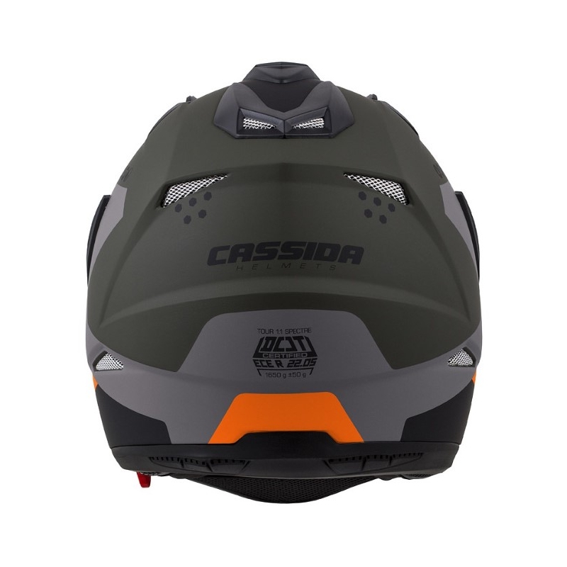 Enduro přilba Cassida Tour 1.1 Spectre černo-šedo-zeleno-fluo oranžová výprodej